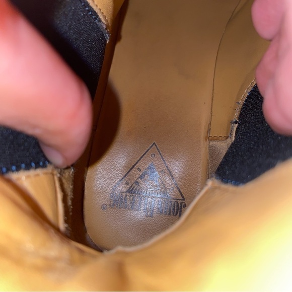 John Fluevog Boot Slacker Nap Crepe Soled Chelsea Leather Heeled Blue 11 GUC - Picture 5 of 10